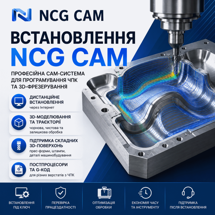 Встановлення NCG CAM для програмування ЧПК та 3D-фрезерування
