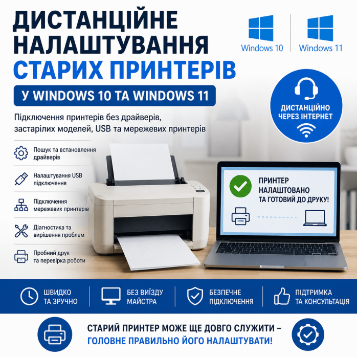 Дистанционная настройка старых принтеров в Windows 10 и Windows 11