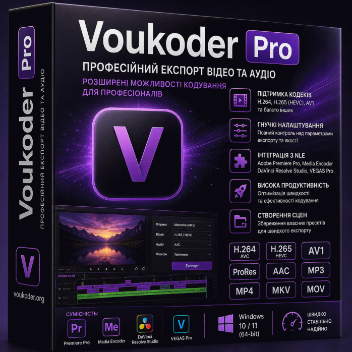 Установка Voukoder Pro