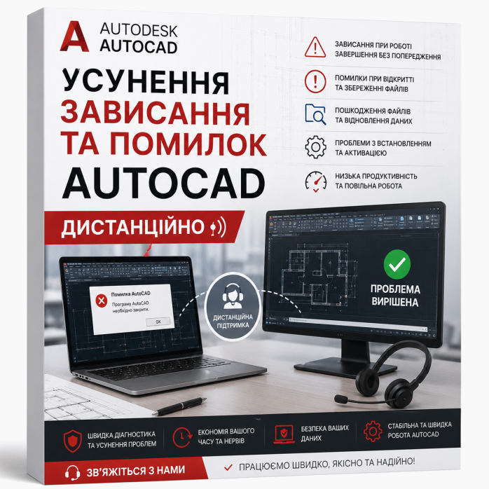Усунення зависання та помилок AutoCAD дистанційно