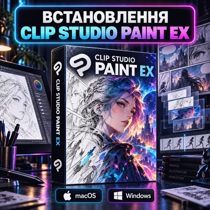 Установка Clip Studio Paint EX для рисования, комиксов и анимации
