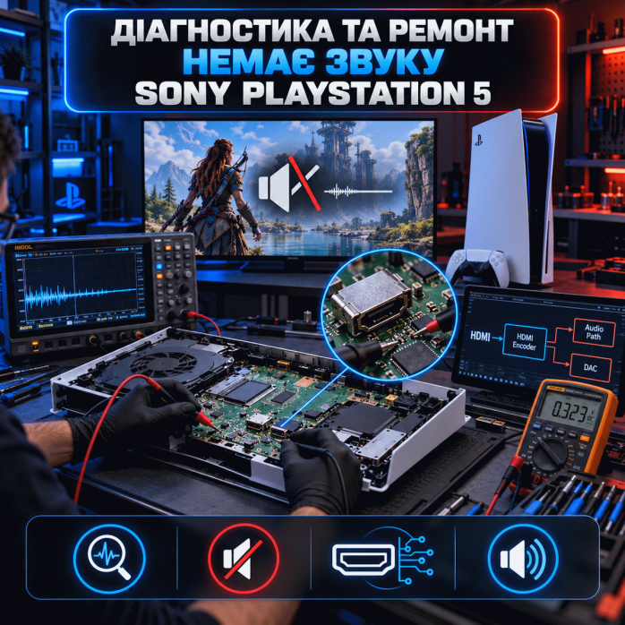 Sony PlayStation 5: диагностика и ремонт — нет звука