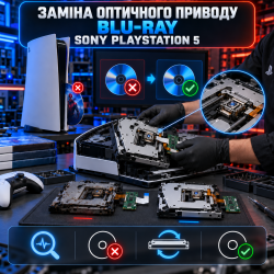 Замена оптического привода Blu-ray Sony PlayStation 5