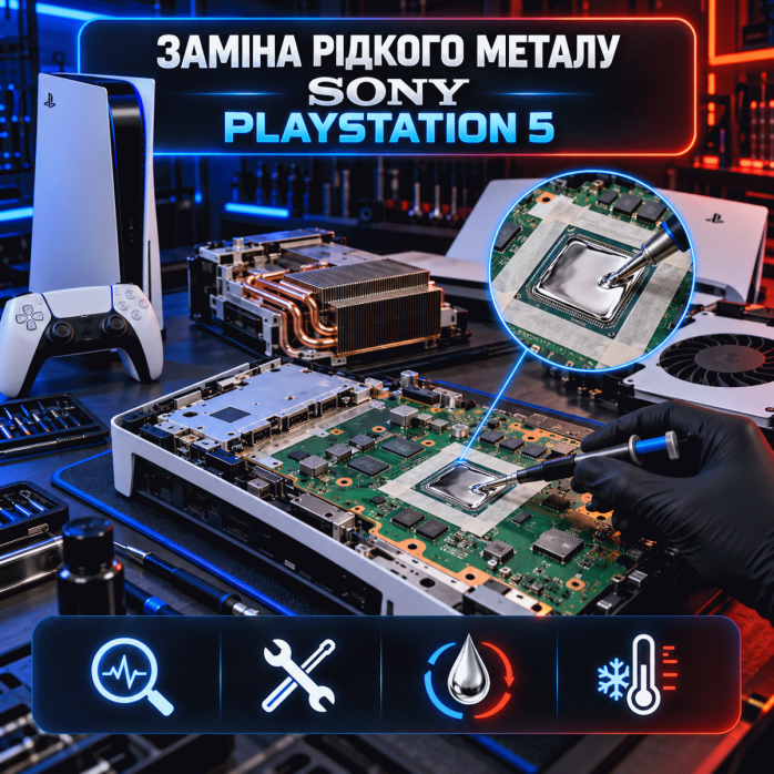 Заміна рідкого металу Sony PlayStation 5