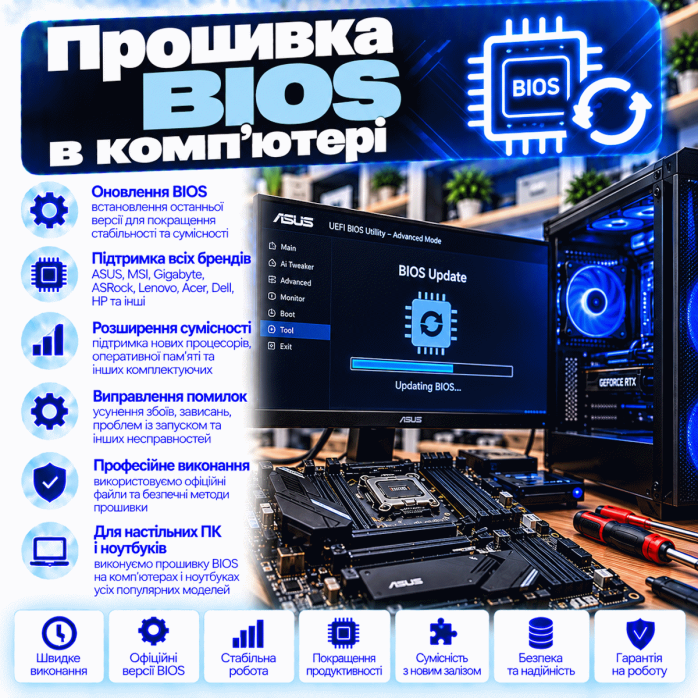 Прошивка BIOS в комп’ютері у Львові