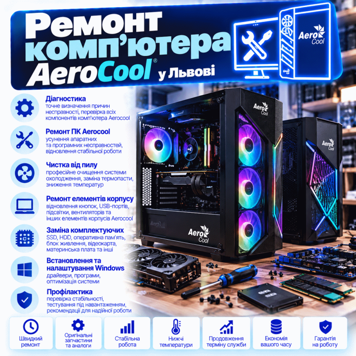 Ремонт комп’ютера AeroCool у Львові