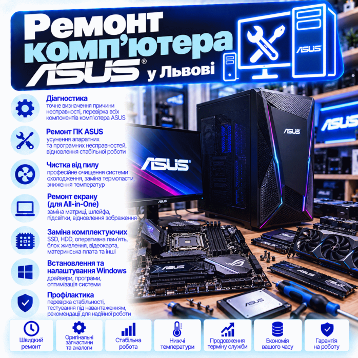 Ремонт комп’ютера ASUS у Львові