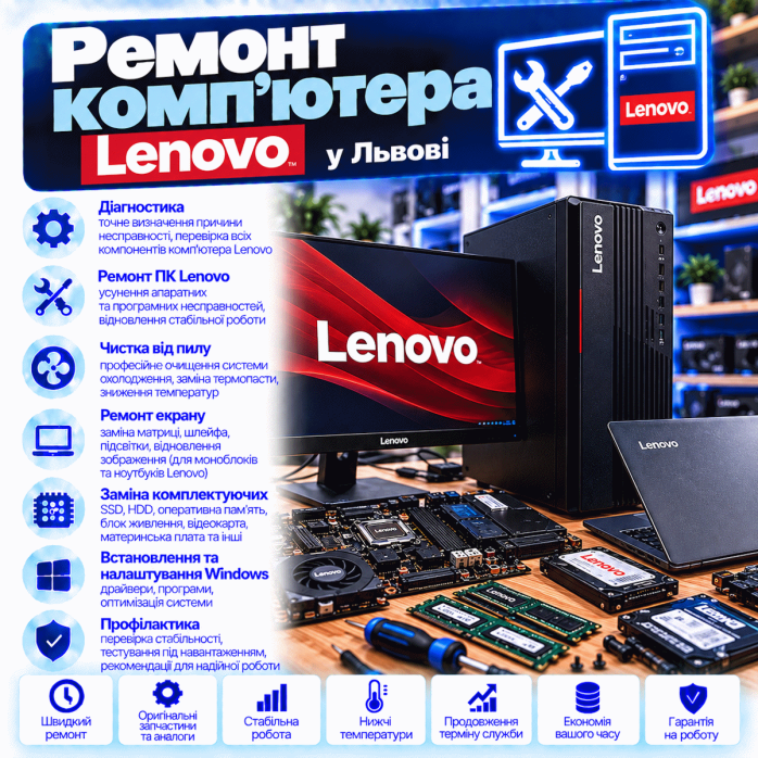 Ремонт комп’ютера Lenovo у Львові