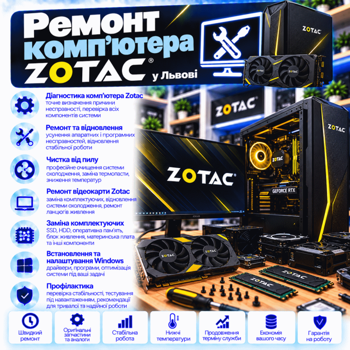 Ремонт комп’ютера ZOTAC у Львові