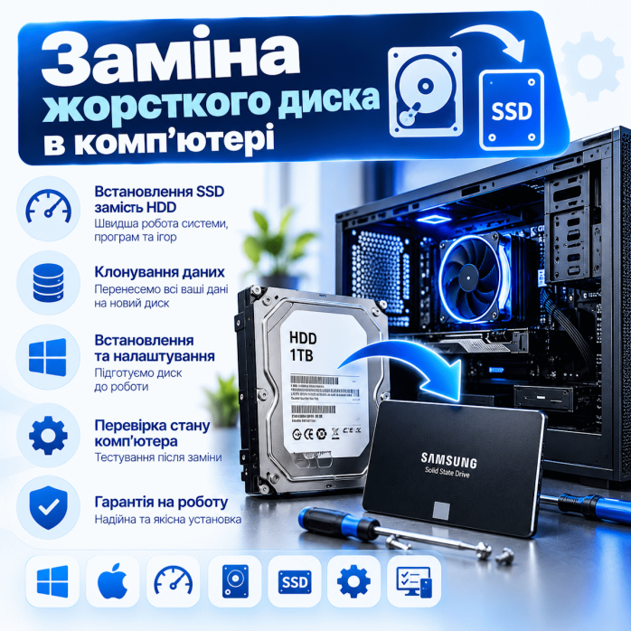 Замена жесткого диска в компьютере