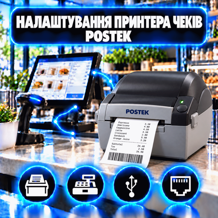 Налаштування принтера чеків Postek