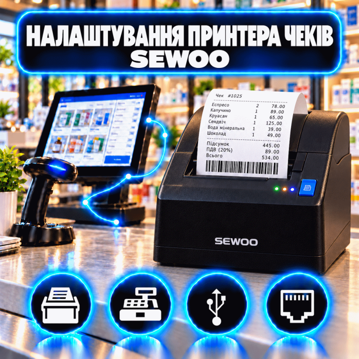Налаштування принтера чеків SEWOO