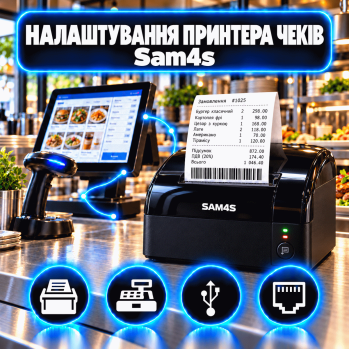 Налаштування принтера чеків Sam4s