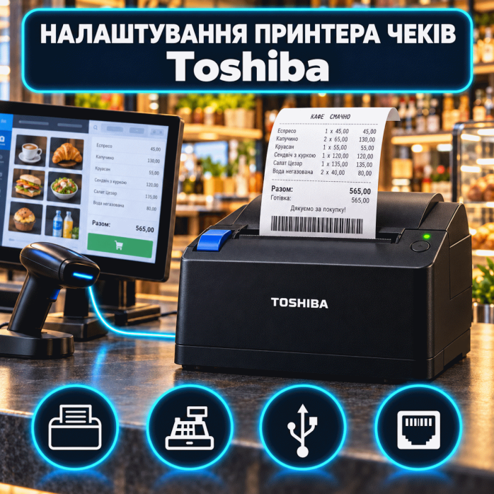 Налаштування принтера чеків Toshiba