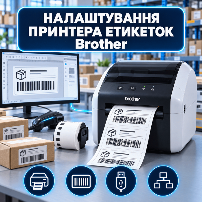 Налаштування принтера етикеток Brother