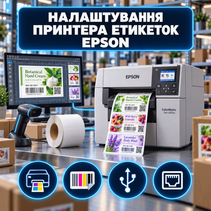 Налаштування принтера етикеток Epson