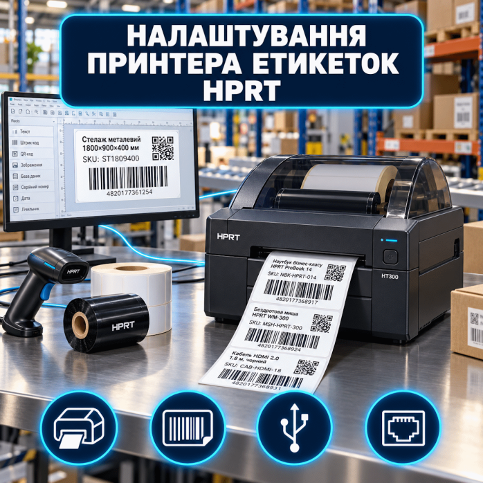 Налаштування принтера етикеток HPRT