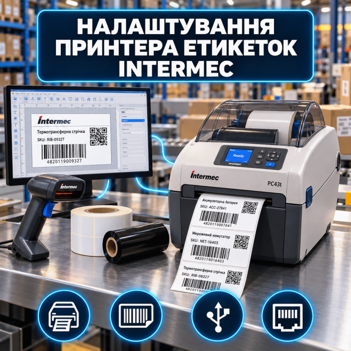 Налаштування принтера етикеток Intermec