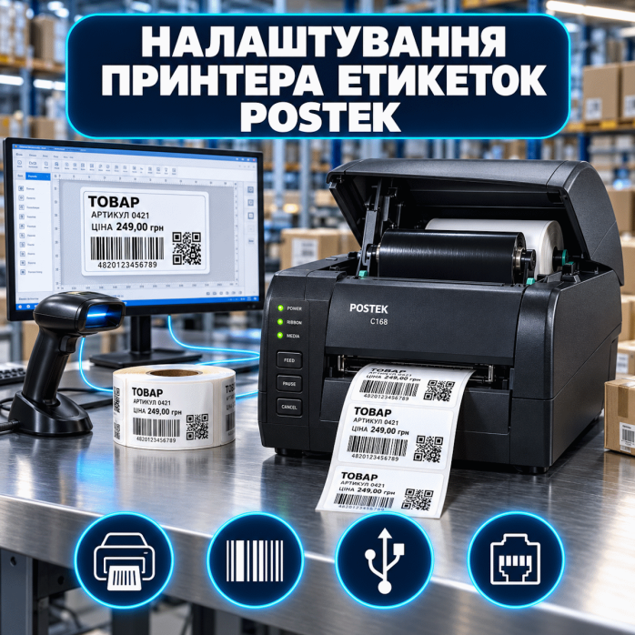 Налаштування принтера етикеток Postek