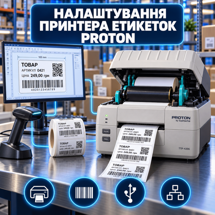 Налаштування принтера етикеток Proton