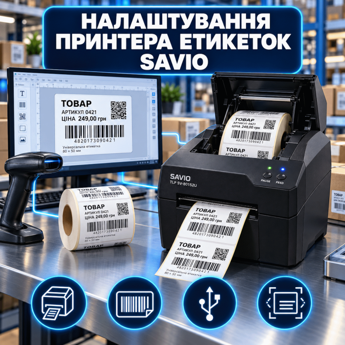 Налаштування принтера етикеток Savio