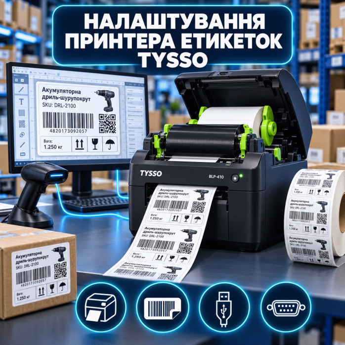 Налаштування принтера етикеток Tysso