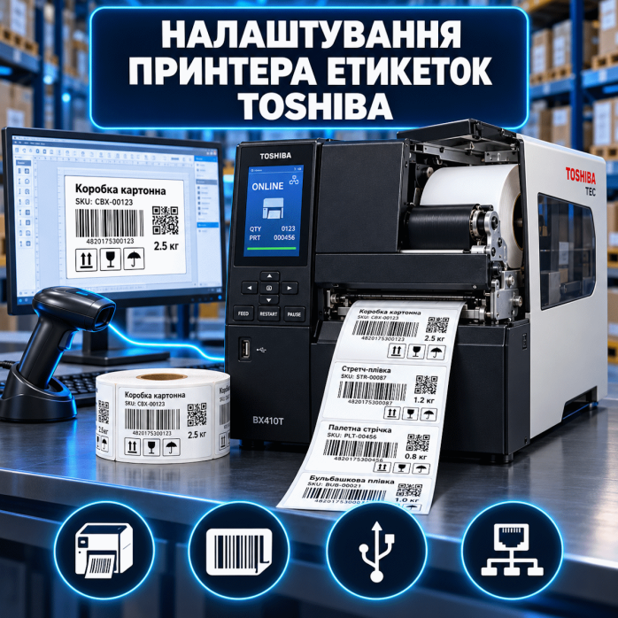 Налаштування принтера етикеток Toshiba