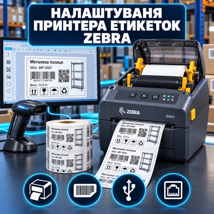 Налаштування принтера етикеток Zebra