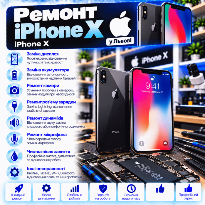 Ремонт iPhone X, XS, XS Max та XR у Львові