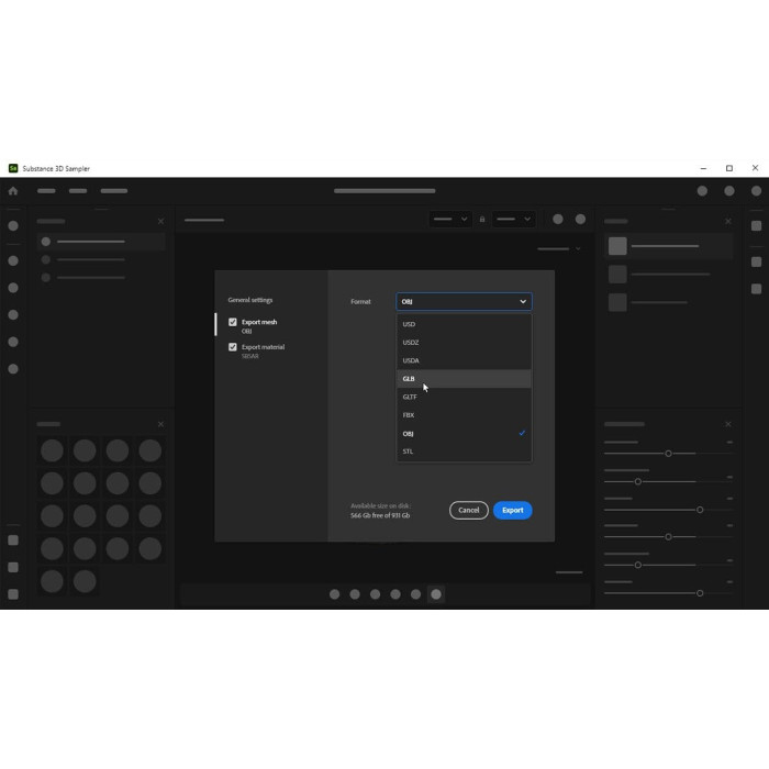 Настройка Adobe Substance 3D Sampler