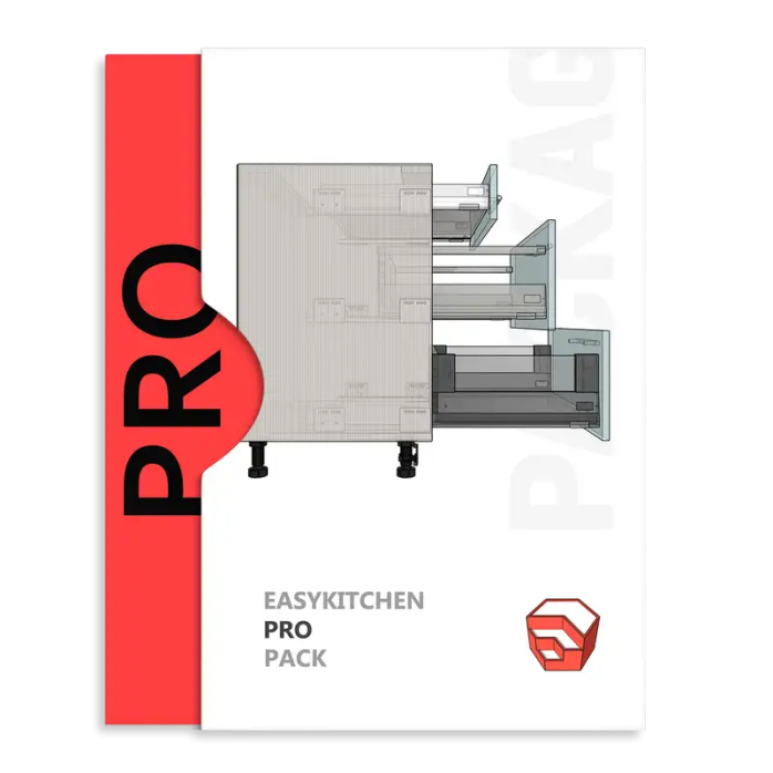 EasyKitchen PRO 4.7 для SketchUp — бібліотека для проєктування кухонь та корпусних меблів