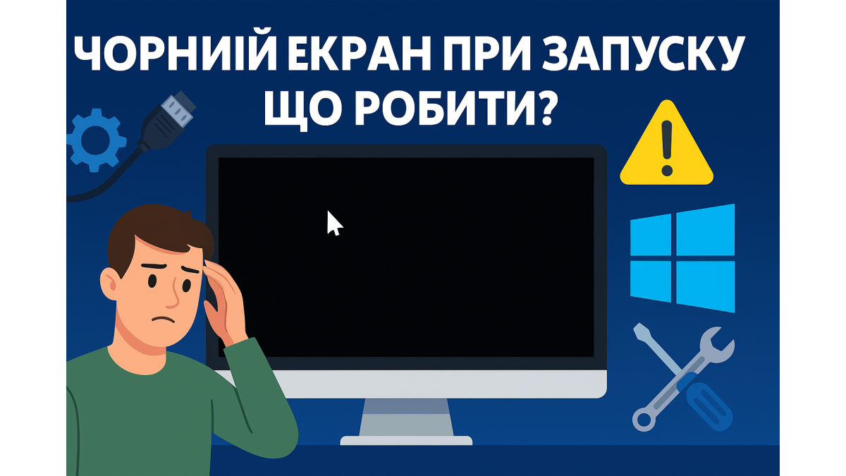 Чёрный экран при запуске Windows — что делать?
