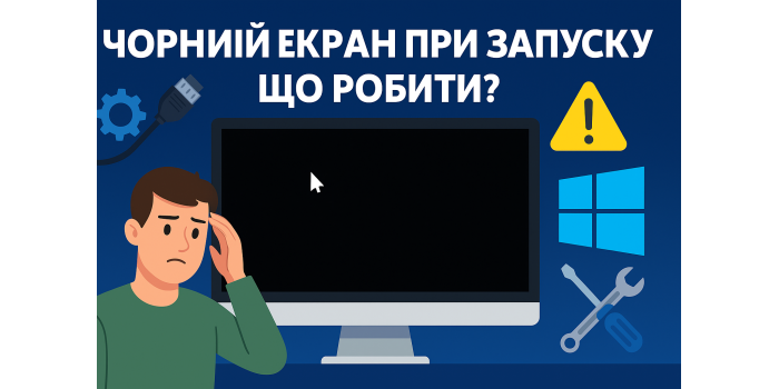 Чёрный экран при запуске Windows
