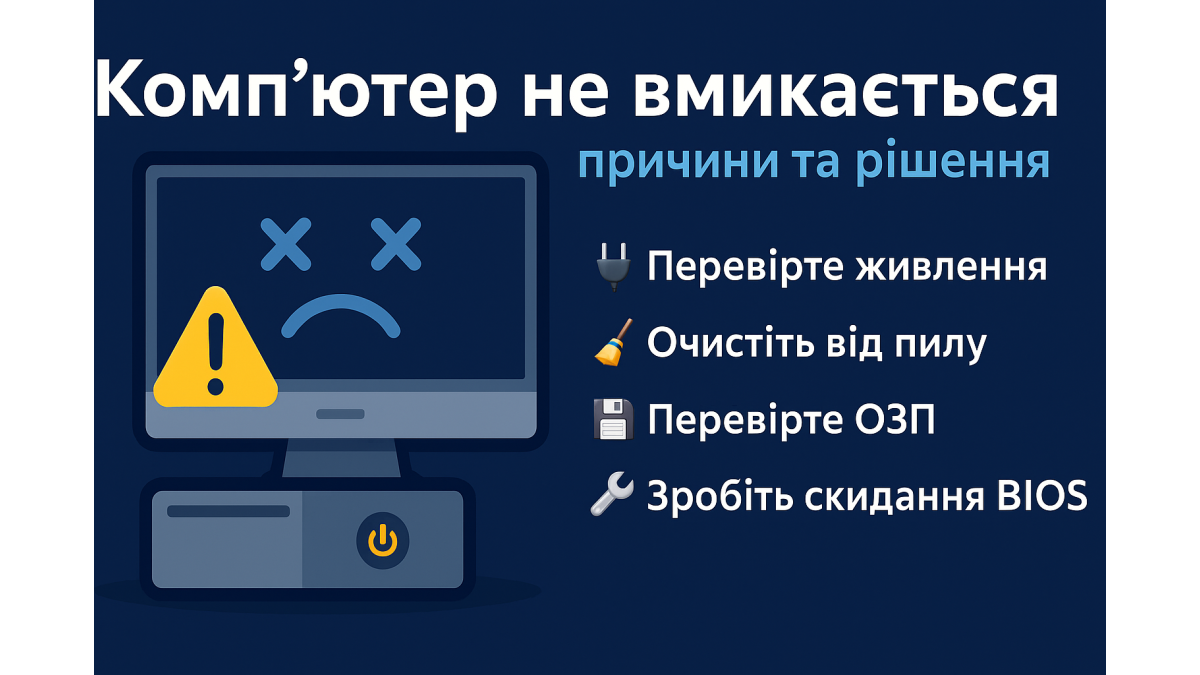 🖥 Компьютер не включается — причины и решения