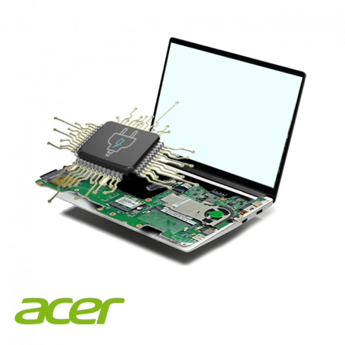 Ремонт материнской платы с заменой микросхем питания ноутбука Acer