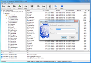Інтерфейс програми Active File Recovery
