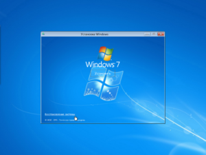 Стартовий екран установки Windows 7